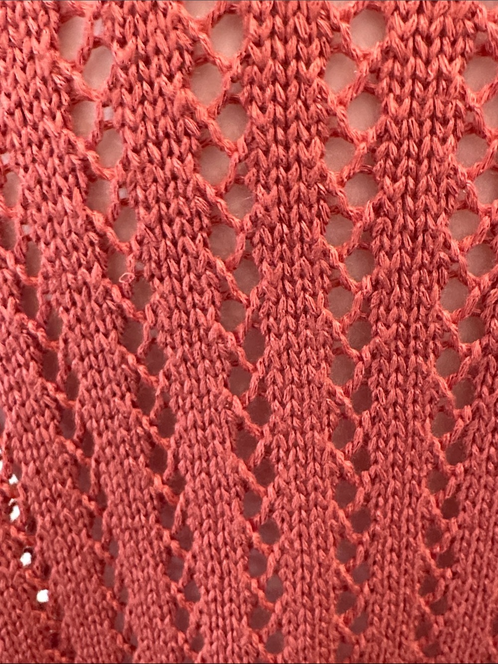 Open-Front Crochet Cardigan Sweater - Coral - Picture 11 of 13